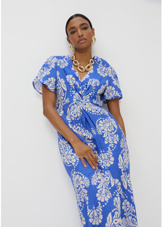 Vestido escote pico paisley