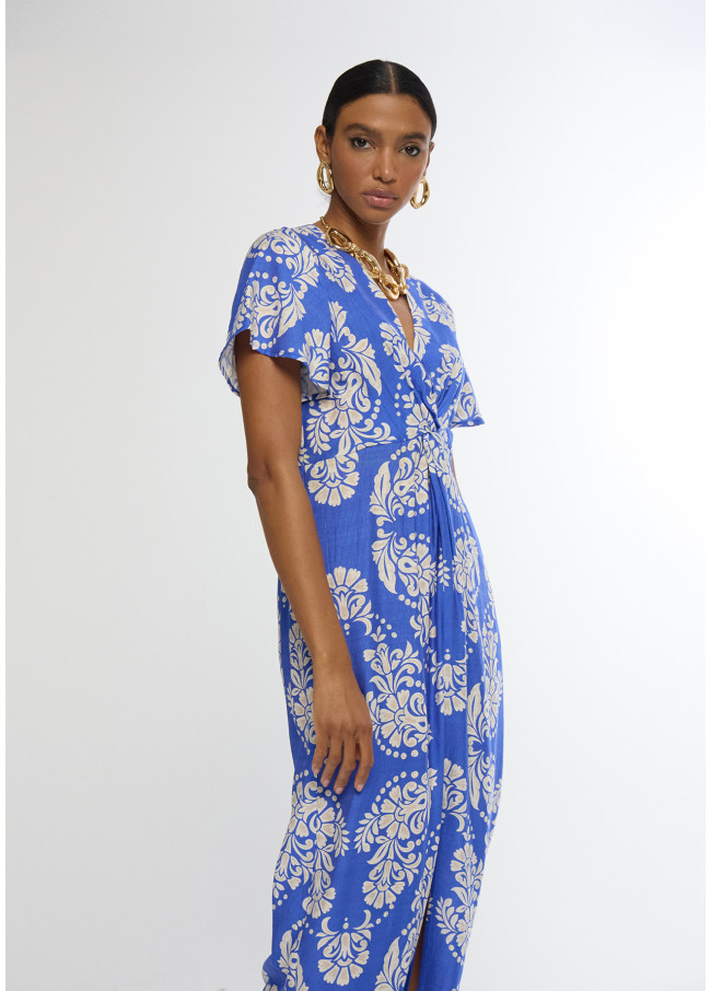 Robe à Col en V Paisley