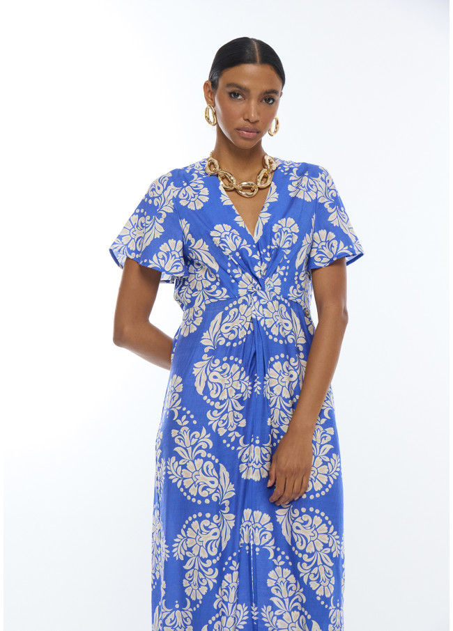 Abito Paisley Scollo a V