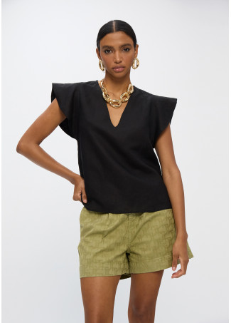 Blusa de Babados Manga Curta