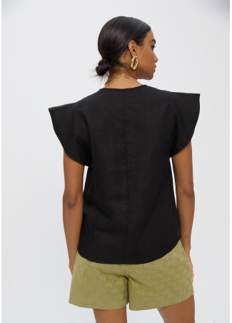 Blusa con Volant a Maniche Corte
