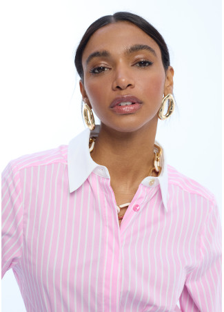 Chemise Popeline Rayée Cintrée