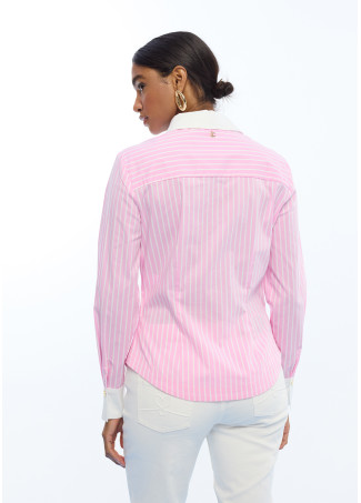 Fitted Striped Poplin Shirt