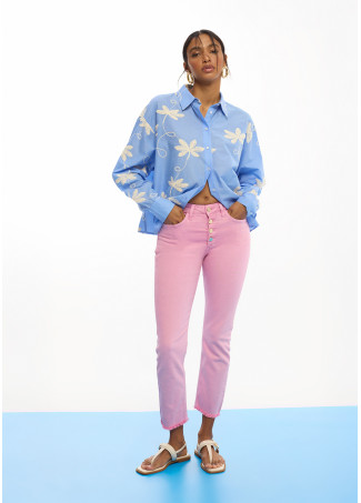 Flared Pants with Buttons