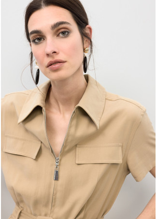 Short Sleeve Cargo Jumpsuit