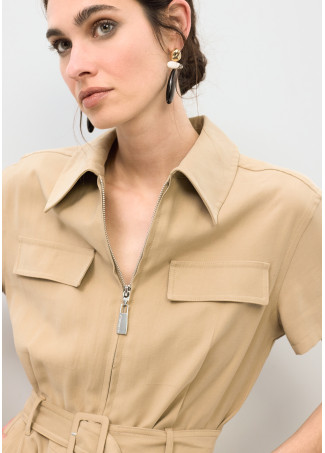 Short Sleeve Cargo Jumpsuit