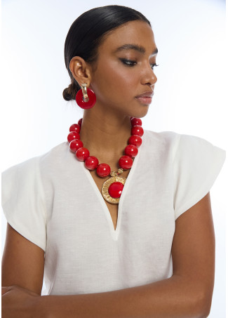 Blouse à Manches Courtes à Volants