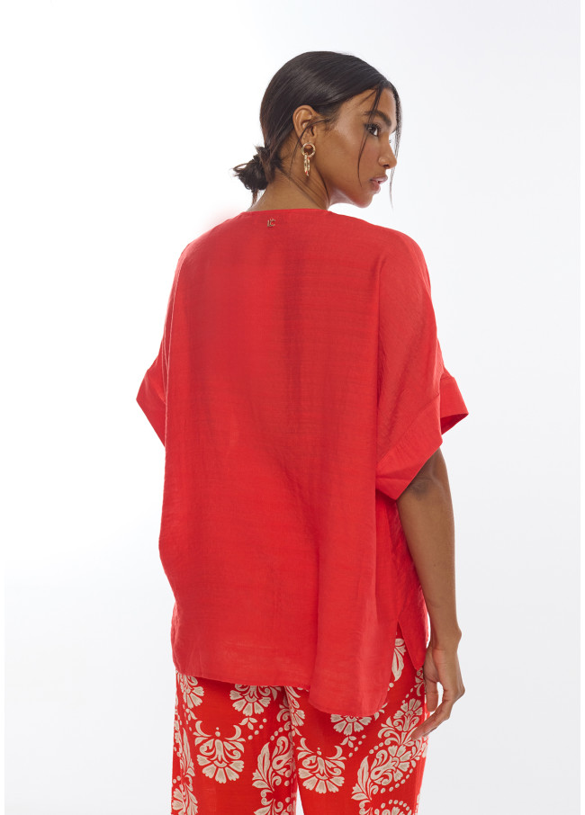 Blouse à Manches Courtes Col en V