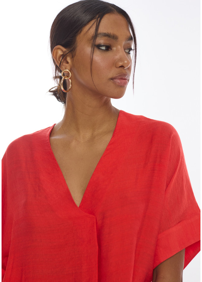 Short Sleeve V-Neck Blouse