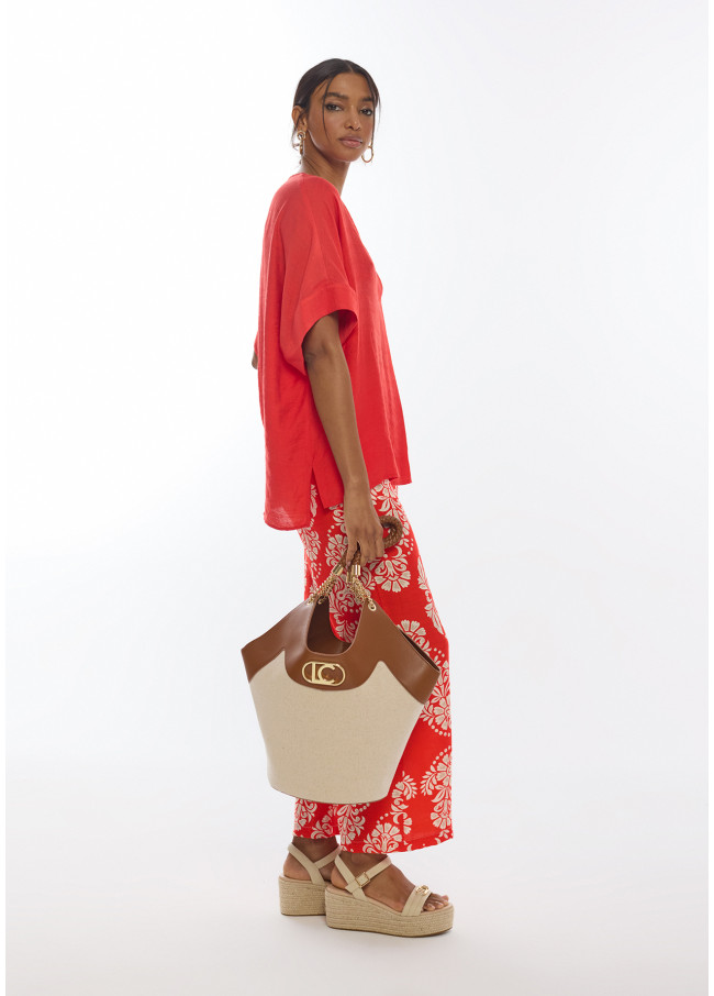 Short Sleeve V-Neck Blouse