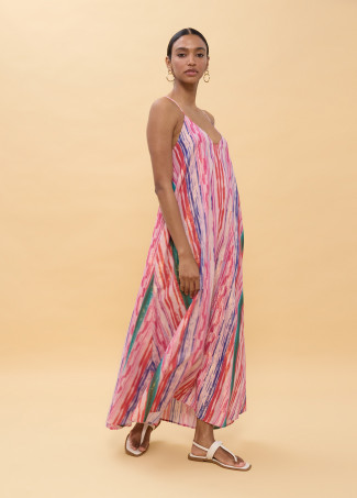 Long Striped Multicolor Lurex Dress