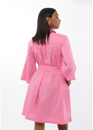 Robe Chemise Courte Manches Courtes