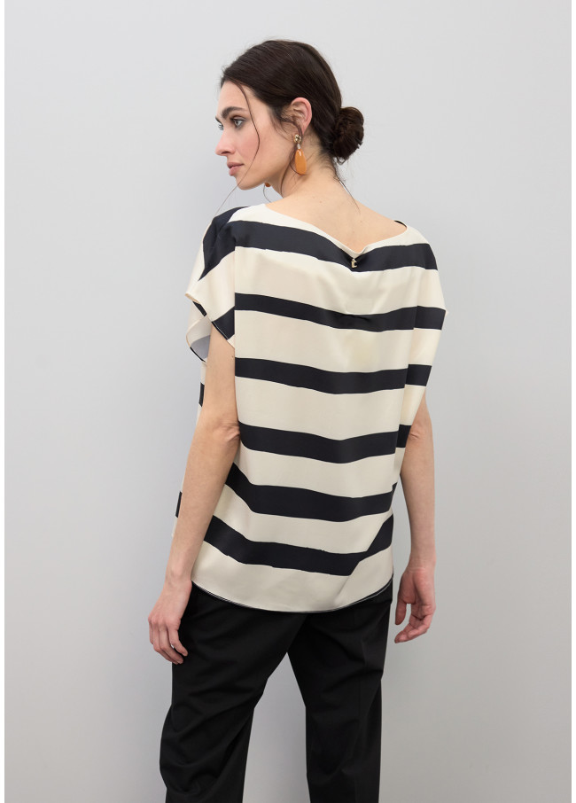 Blusa di raso a righe