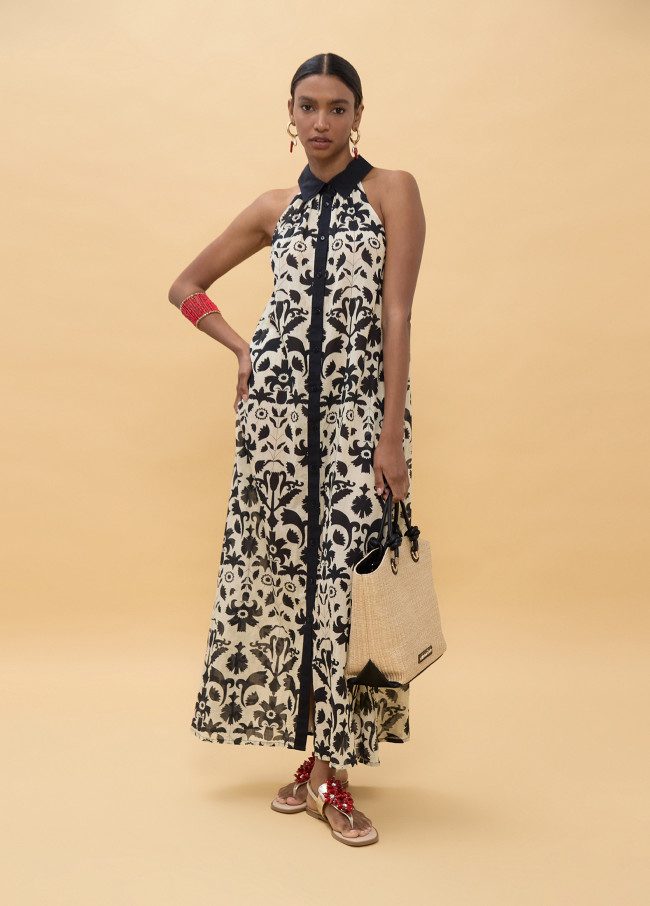 Robe Imprimé Floral Contraste