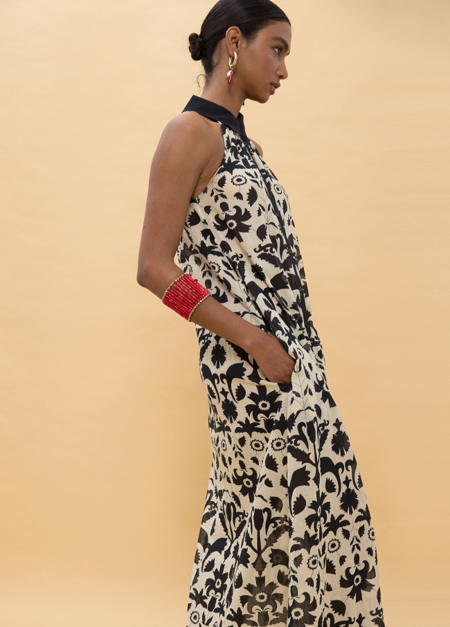 Robe Imprimé Floral Contraste