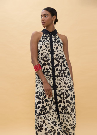 Robe Imprimé Floral Contraste