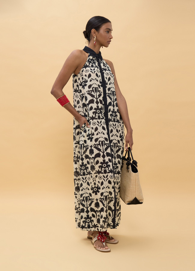 Robe Imprimé Floral Contraste