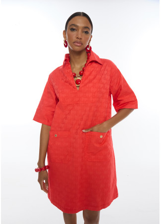 Vestito in tessuto jacquard logo LC