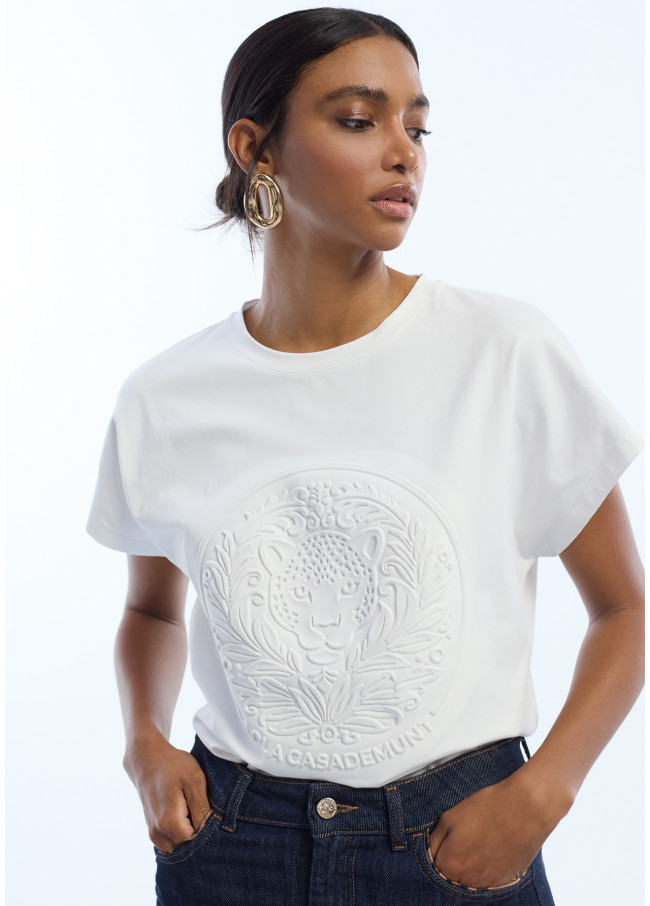 T-Shirt mit Logo-Prägung