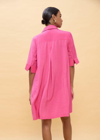 Short Dress with Tone-on-Tone Palm Details