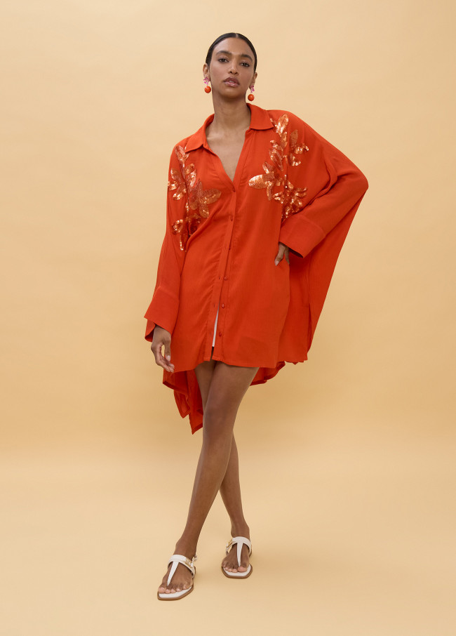 Oversize Shirt with Tone Details