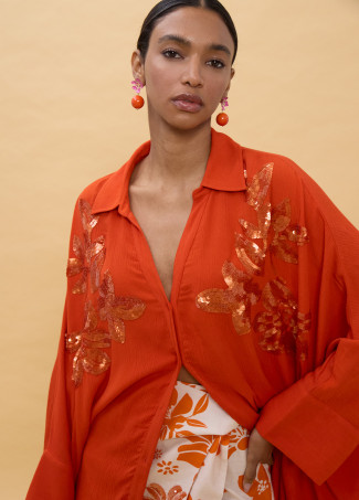 Camisa oversize con lentejuelas