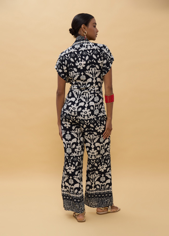 Ethnic Print Long Jumpsuit