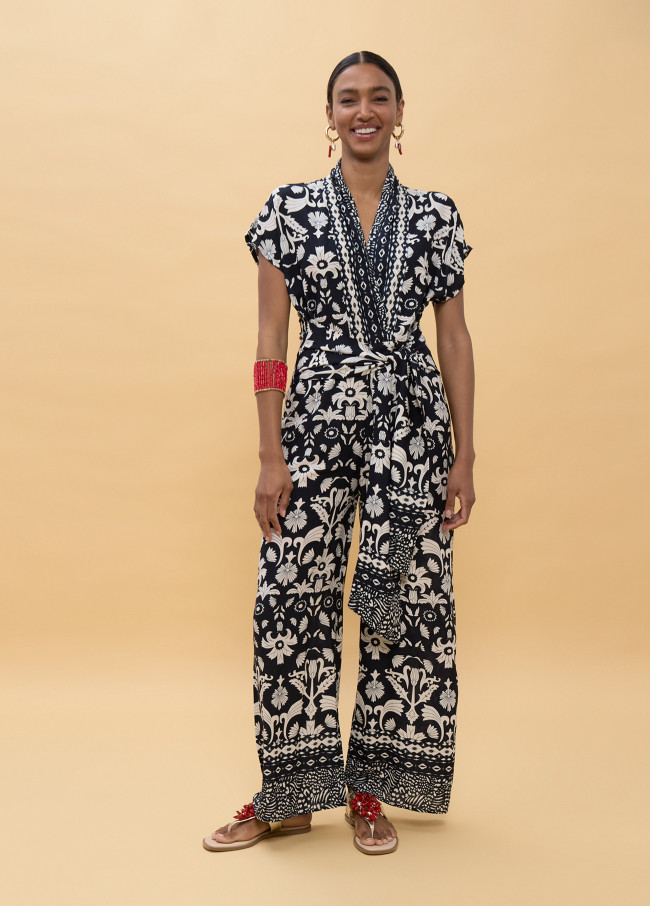 Ethnic Print Long Jumpsuit