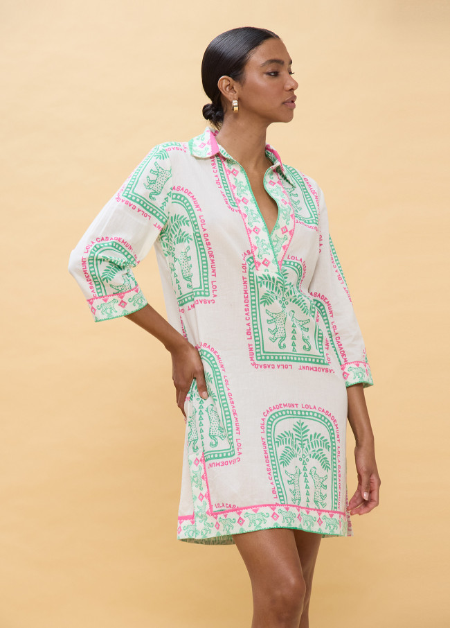 Robe Courte à Imprimé Thai