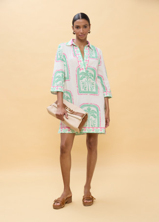 Robe Courte à Imprimé Thai