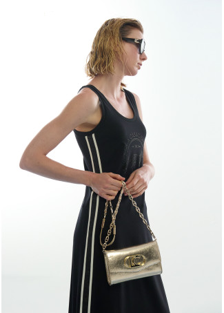 Black sports side stripes dress