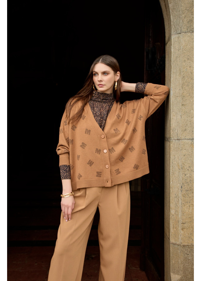 Cardigan M de luxe à strass