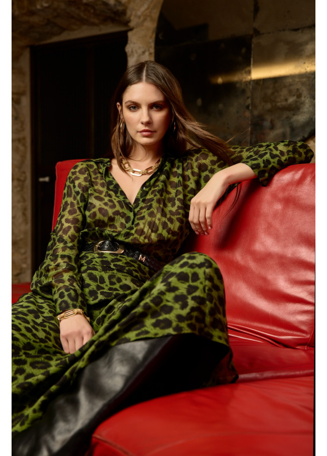 Fließendes Hemdkleid mit Print