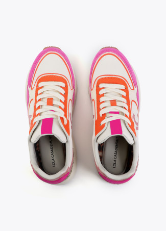 Sneaker con suola running con tessuti combinati