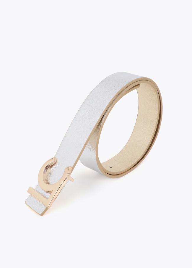 Ceinture réversible avec boucle LC bicolore