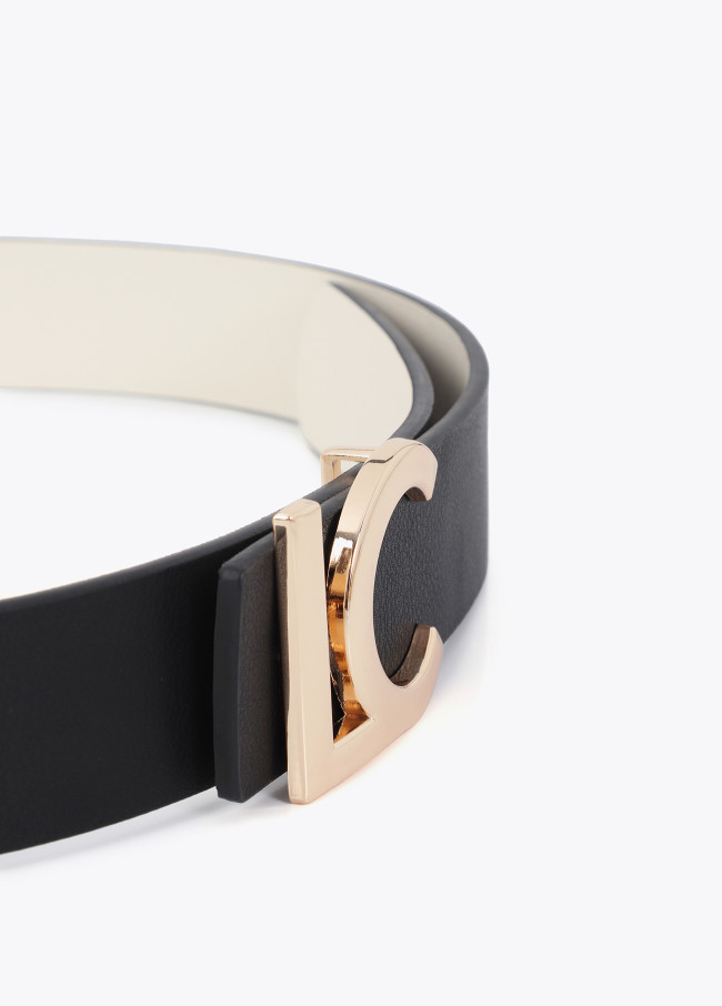 Ceinture réversible avec boucle LC bicolore
