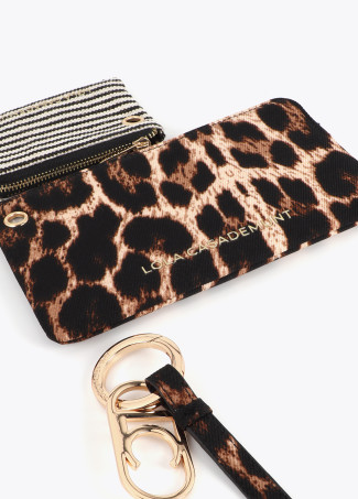 Porte-monnaie double avec pendentif LC Tissu