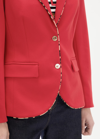 Blazer rouge contraste imprimé animal
