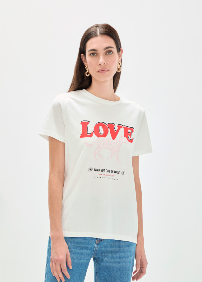 T-shirt imprimé léopard LOVE