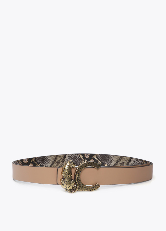 Ceinture réversible avec boucle LC léopard