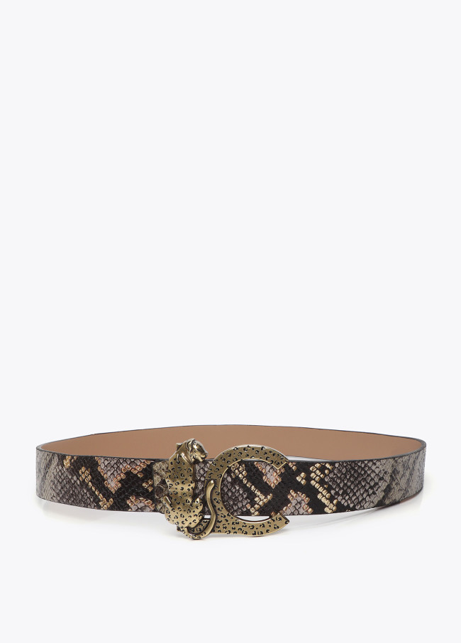 Ceinture réversible avec boucle LC léopard