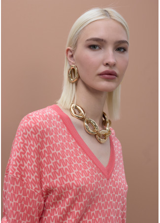 Sweater with M logo print