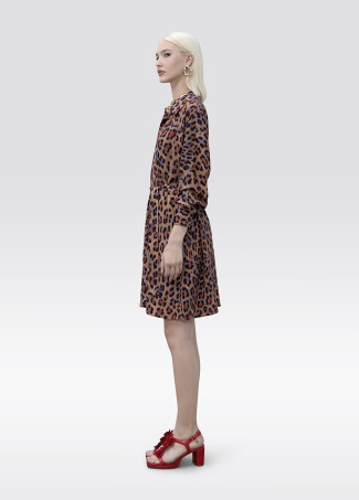 Robe chemise courte imprimé animal