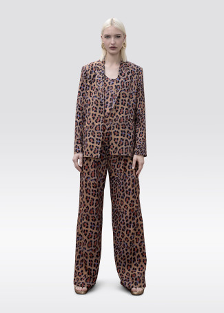 Blazer fluido dritto stampa animale