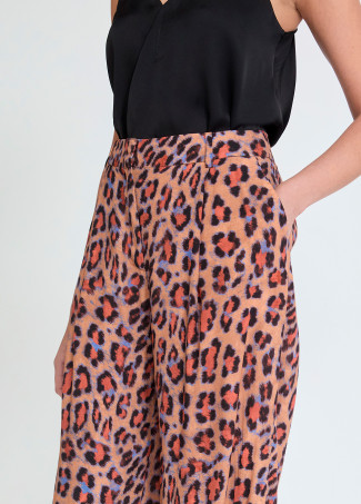 Palazzo-Hose mit Animal-Print
