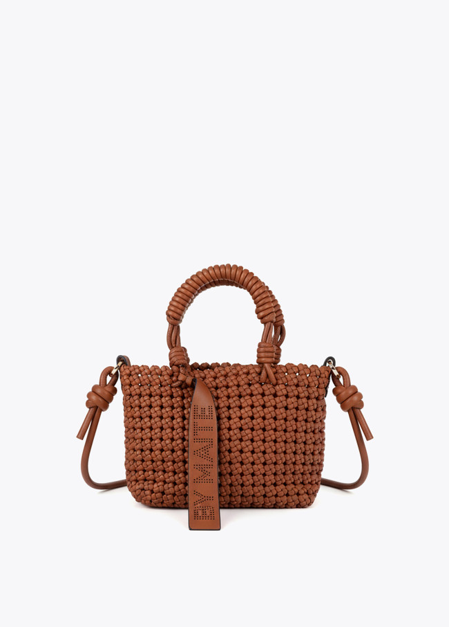 Borsa a tracolla intrecciata con nodi effetto...