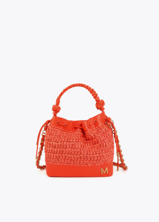 Borsa a Secchiello in Rafia Colorata