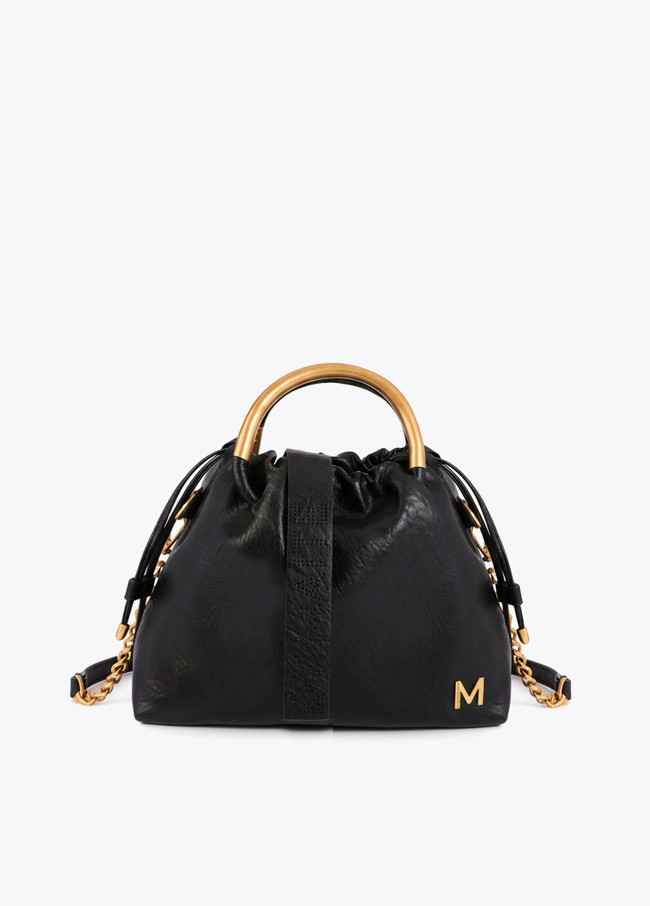 Rundhenkel Tasche aus Kunstleder