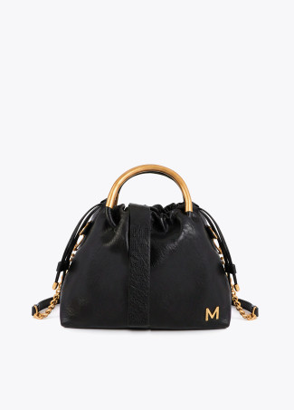 Round Handle Faux Leather Bag