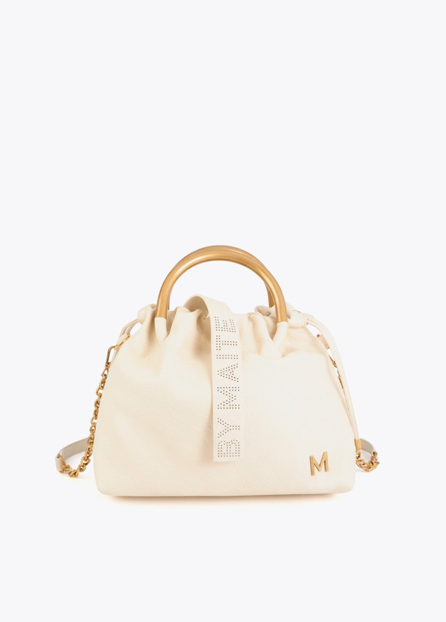 Round Handle Faux Leather Bag